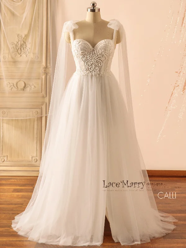 CALLIE / Bustier Style Wedding Dress with Gorgeous Embellishment