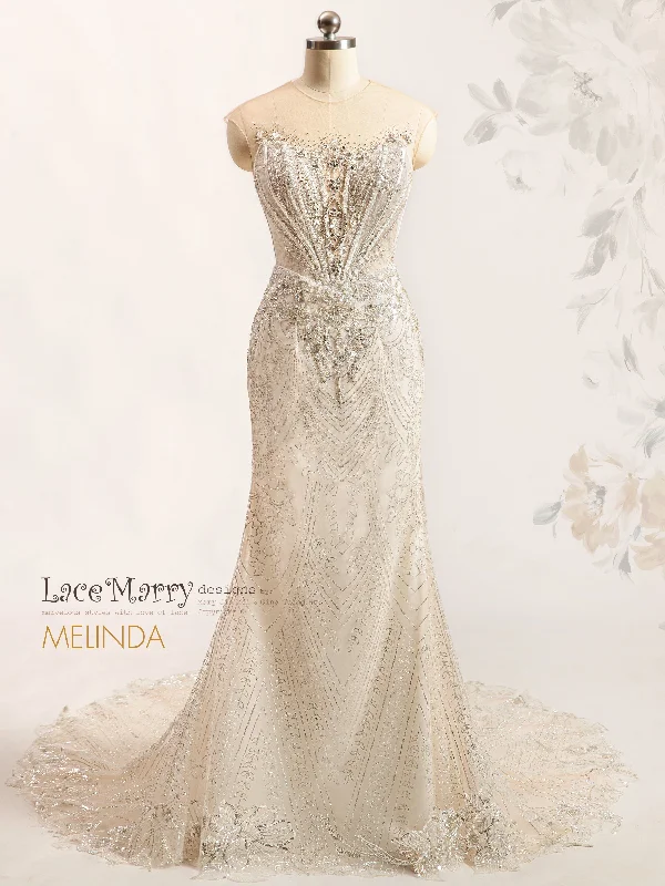 MELINDA / Basque Waist Luxurious Embellished Wedding Dress