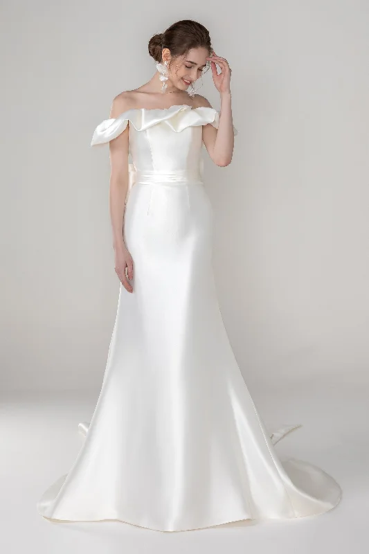 Trumpet-Mermaid Court Train Mikado Wedding Dress CW2522