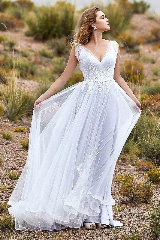 A-Line Court Train Tulle Wedding Dress LD5845