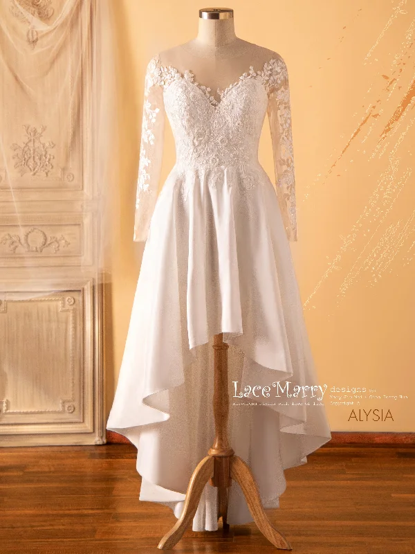 ALYSIA / Sparkling Wedding Dress with Asymmetrical Cut Skirt