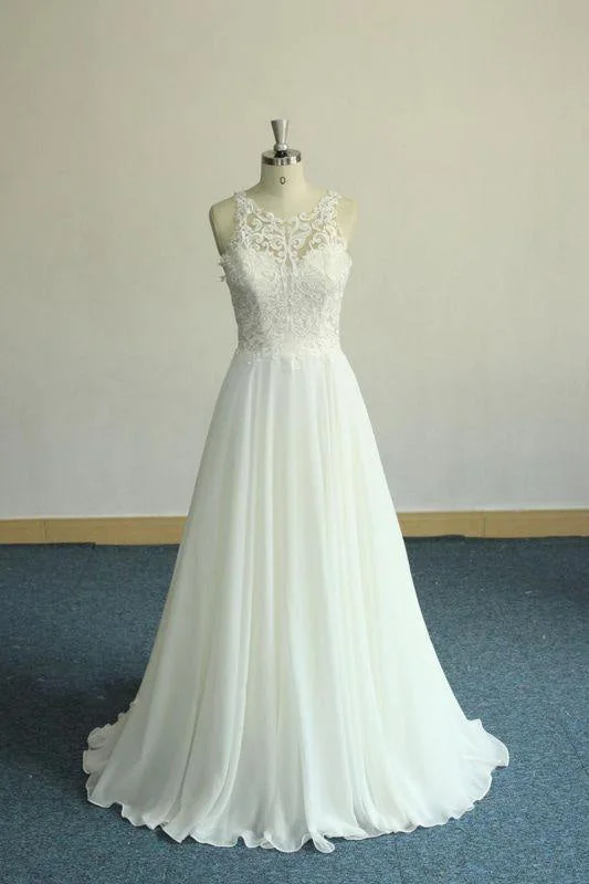 Bridelily Amazing Appliques Chiffon A-line Wedding Dress