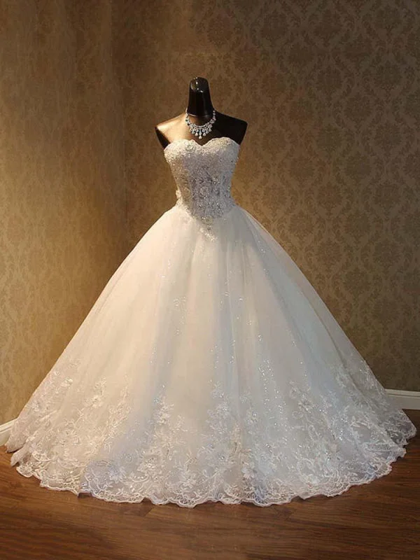 Popular Luxury Lace Ball Gowns Beaded Wedding Dresses