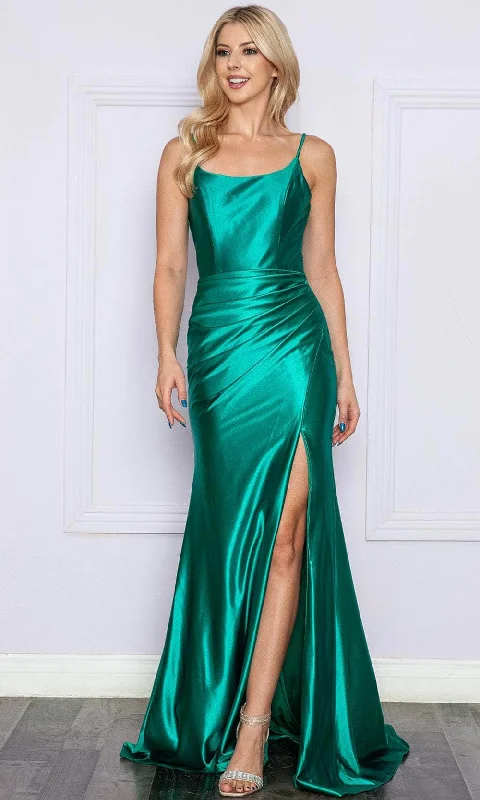 Poly USA 9250 - High Slit Satin Prom Dress