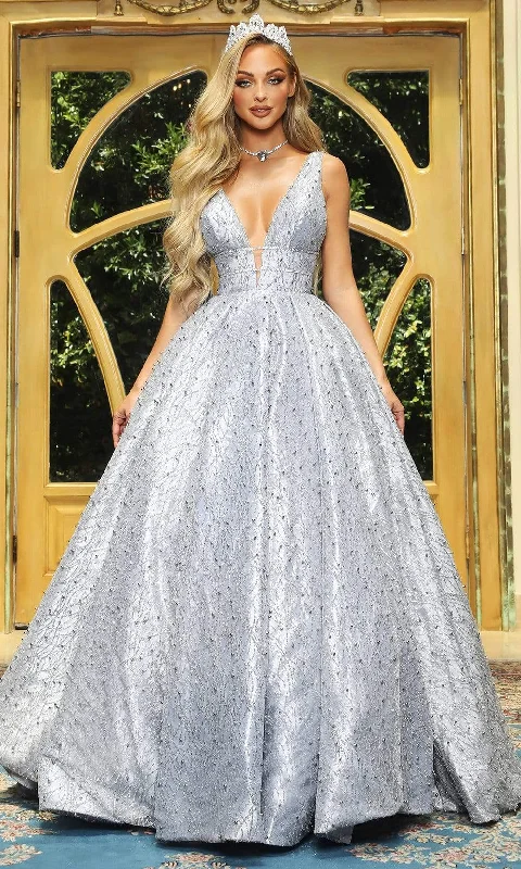 Portia and Scarlett - Cinderella Plunging Glitter Ballgown