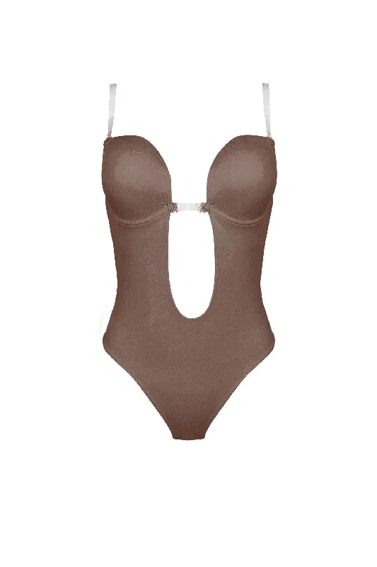 Backless Bodysuit In Mocha