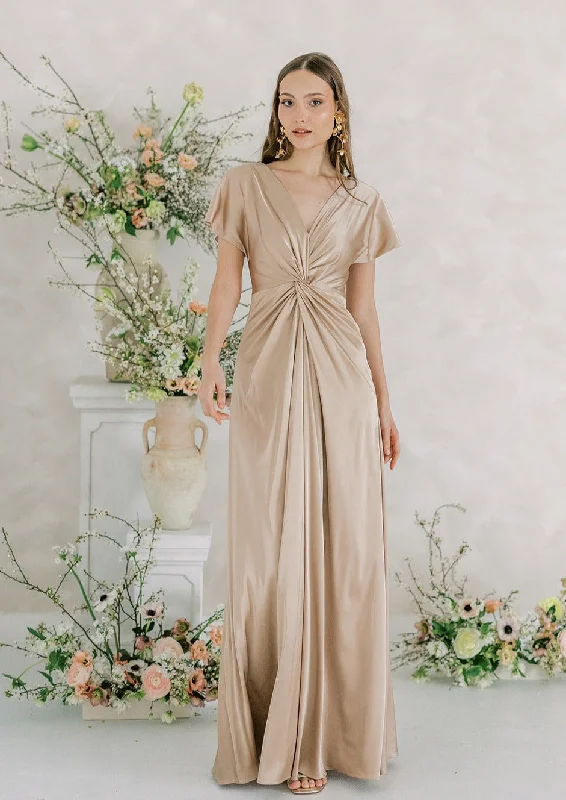 Camilla Bridesmaid Dress In Champagne Satin