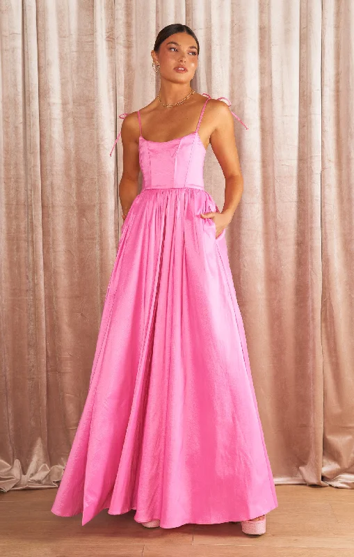 Juliet Maxi Dress ~ Pink Taffeta