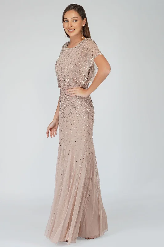 Nayo Maxi Embellished Dress in Mauve