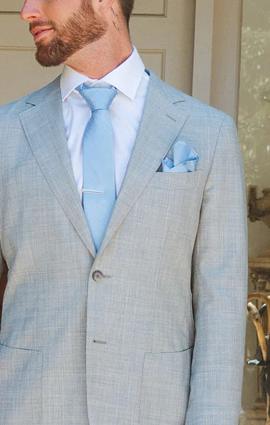 Sam Pocket Square ~ Baby Blue