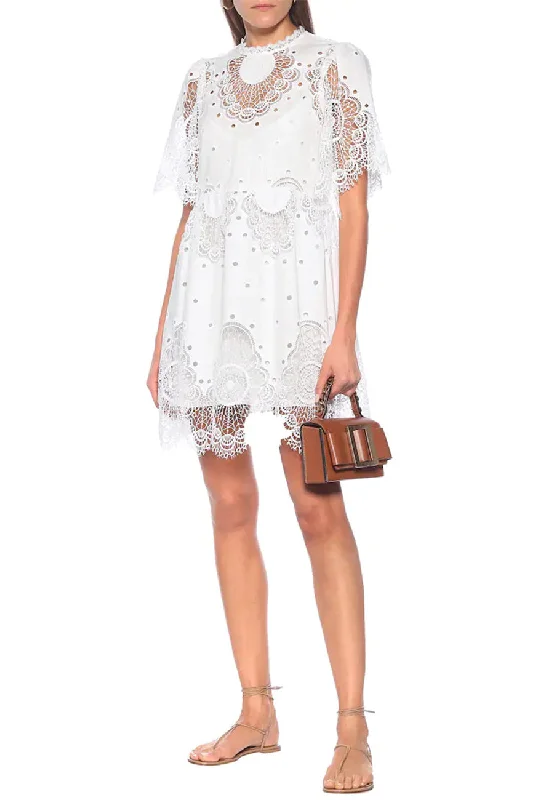 White Judy Broderie Anglaise Mini Dress (Pre-loved)